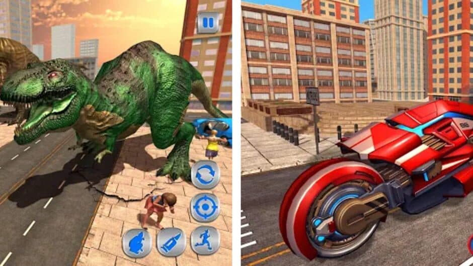 Скриншот 1 из Captain of America Moto Robot Transform Dino Wars