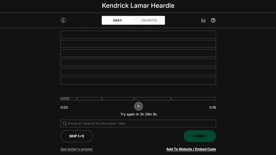Скриншот 1 из Kendrick Lamar Heardle
